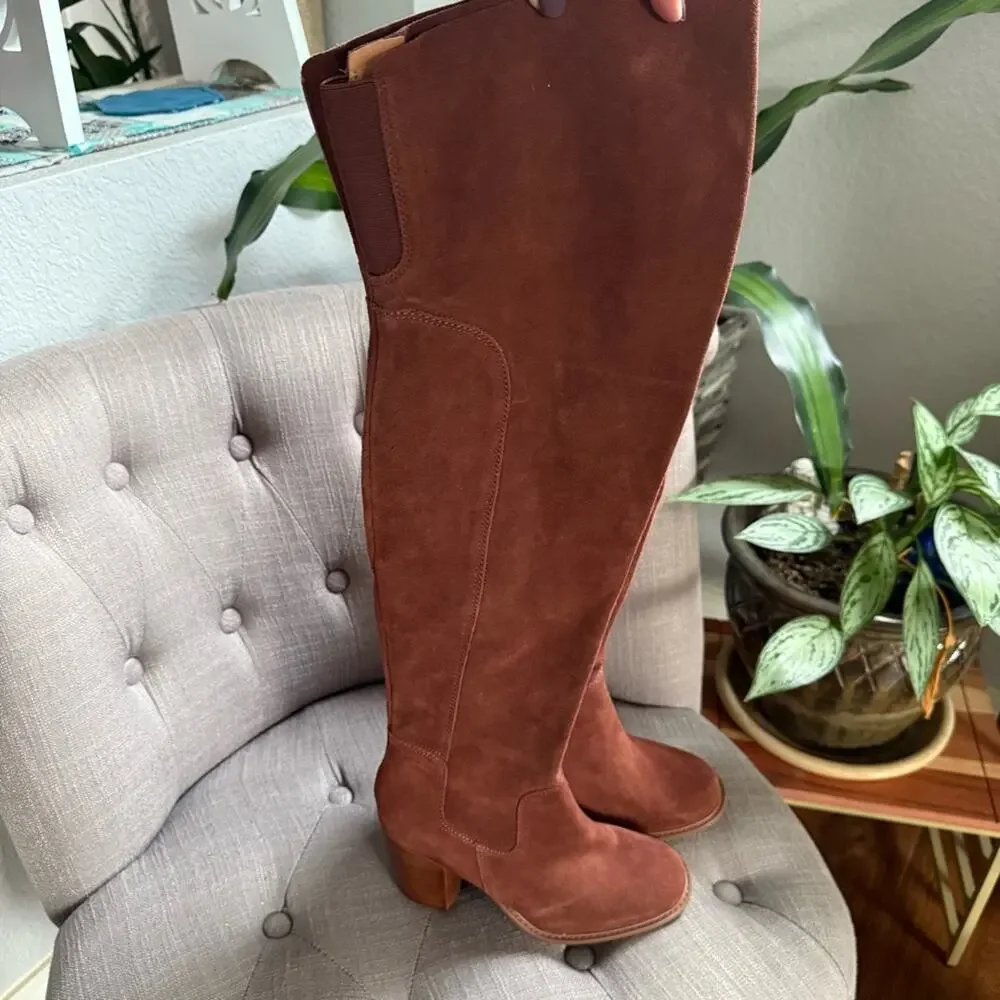 Kelsi Dagger Suede Leather Over the Knee Heels Boots Women’s 8.5